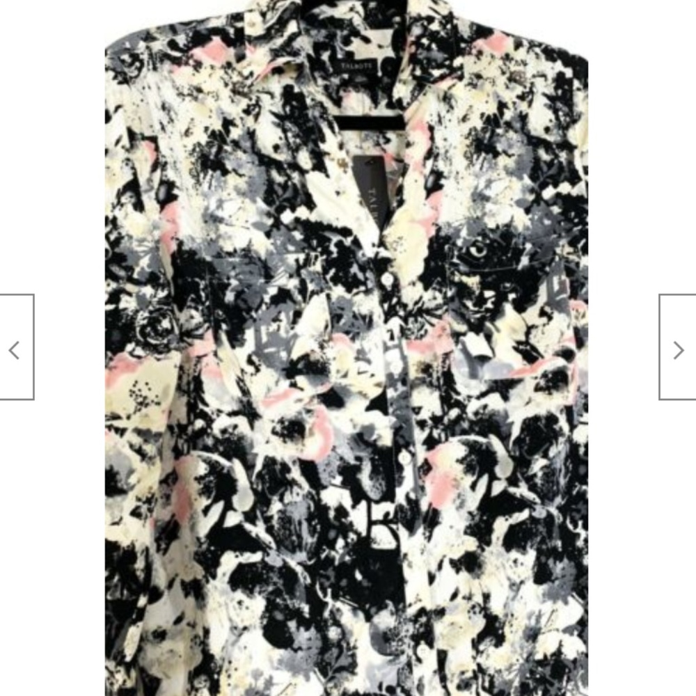 Talbots Long Sleeve V-Neck Button Down Shirt Top - Picture 4 of 8